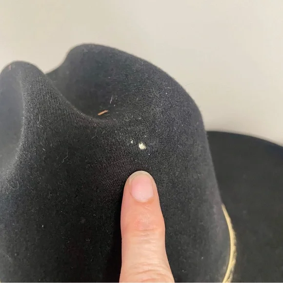 Western Express Inc. Black Felt Cowboy Hat Braided Band & Gold Accents Size 7 - Picture 9 of 9